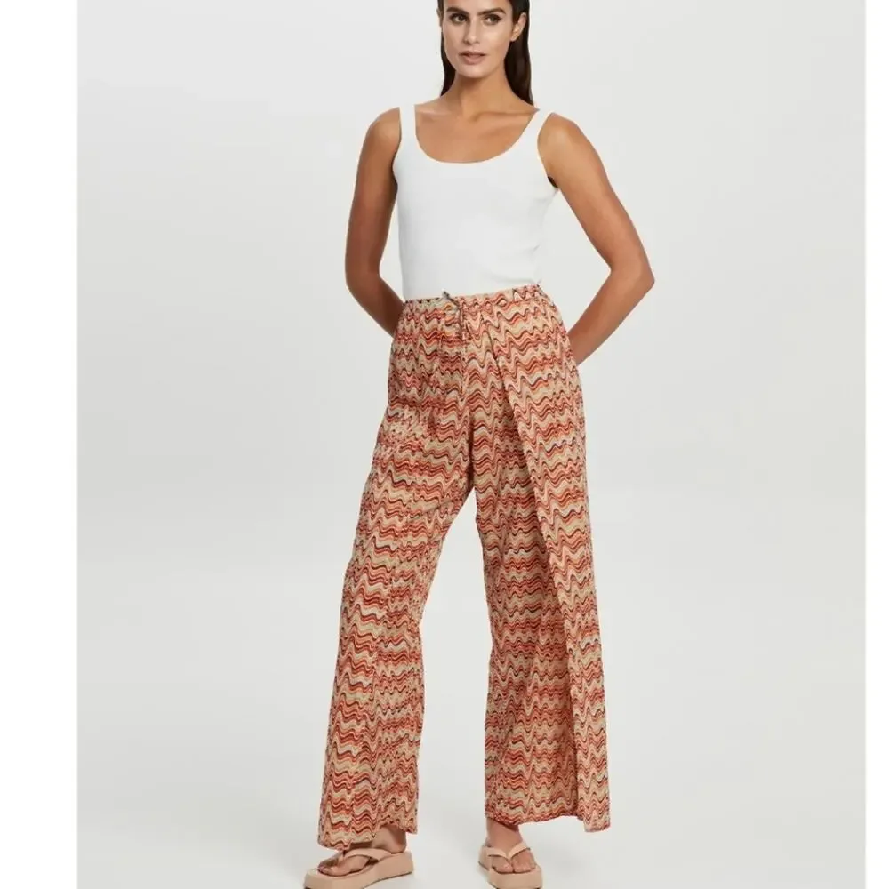 NWT Faithfull The Brand Montero Cotton Split-Leg Boho Pants Vadella Medium - Picture 2 of 13